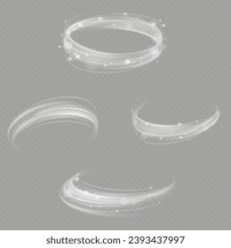 Magic spiral with sparkles.White light effect.Glitter particles with lines.Swirl effect.