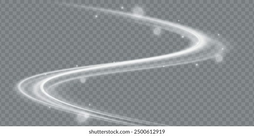 Magic spiral with sparkles.White light effect.Glitter particles with lines.Swirl effect.