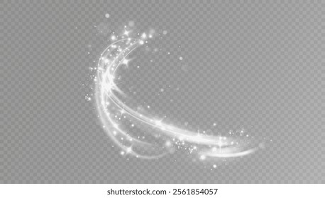 Magic spiral with sparkles.White light effect.Glitter particles with lines.Swirl effect.