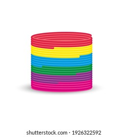 Magic spring rainbow helical toy vector isolated on the white background