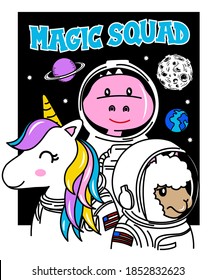 MAGIC SQUAD OF ASTRONAUTS IN SPACE