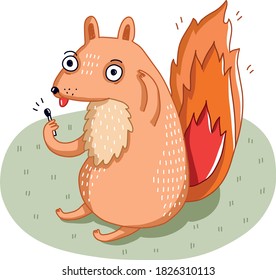 Magic Squirrel Orange Vector Illustration