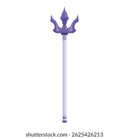 Magic staff with three spikes is standing on a white background