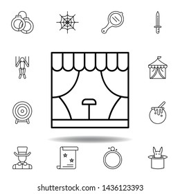 magic stage building outline icon. elements of magic illustration line icon. signs, symbols can be used for web, logo, mobile app, UI, UX