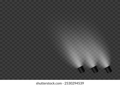 Magic stage lighting effect. Spotlight light effect.