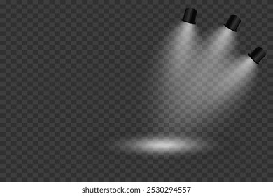 Magic stage lighting effect. Spotlight light effect.