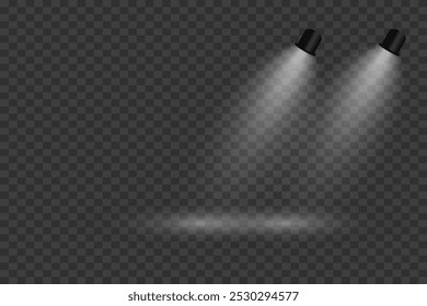 Magic stage lighting effect. Spotlight light effect.