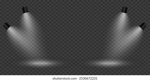 Efeito de iluminação de palco mágico. Efeito de luz de spot. 