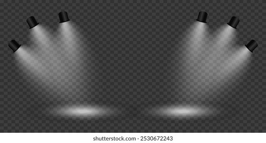 Efeito de iluminação de palco mágico. Efeito de luz de spot. 