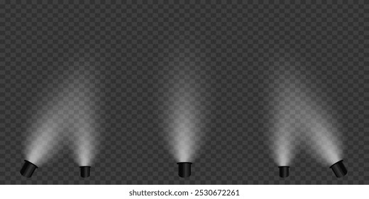 Magic stage lighting effect. Spotlight light effect. 