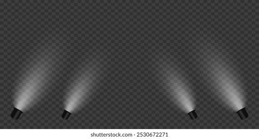 Magic stage lighting effect. Spotlight light effect. 