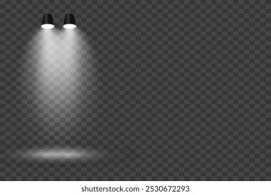 Magic stage lighting effect. Spotlight light effect. 