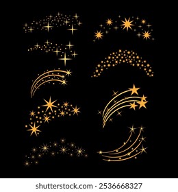 magic star arch set cartoon. mystical constellation, wonder universe, fantasy cosmos magic star arch sign. isolated symbol vector illustration