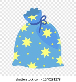 Magic star bag icon. Flat illustration of magic star bag vector icon for web design