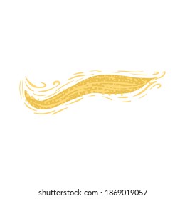 Magic star diamond isolated on white background. Hand drawn sketch Christmas light effect yellow color. Doodle style vector illustration.