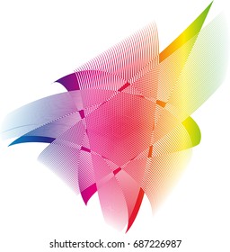 magic star illustration in rainbow colors