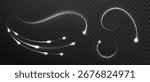 Magic star light trail. Glowing curve line with glitter shine vector effect isolated