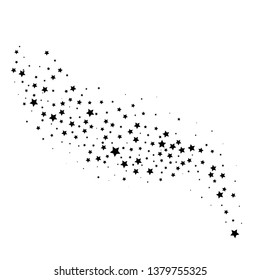 Magic stardust trail. Falling star. Vector illustration