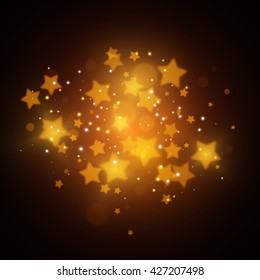 Magic stars background. Gold magic stars. Vector illustration EPS10