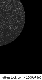 Magic stars Christmas background. Subtle flying snow flakes and stars on black background. Amazing winter silver snowflake overlay template. Ecstatic vertical illustration.