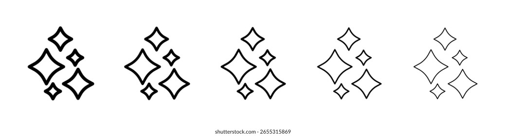 Icono de estrellas mágicas lleno de concepto de signo plano para el Diseño web.