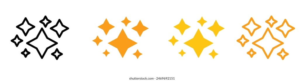 Magic stars icon logo set vector
