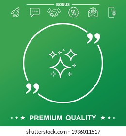 Magic stars icon. With quote symbol