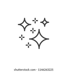 Magic stars outline icon. linear style sign for mobile concept and web design. Bright stars simple line vector icon. Symbol, logo illustration. Pixel perfect vector graphics