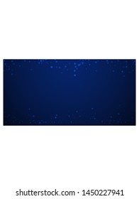Magic stars random Christmas background. Subtle flying snow flakes and stars on dark blue night background. Authentic winter silver snowflake overlay template. Grand vector illustration.