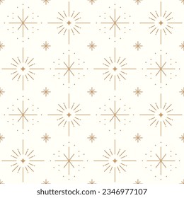 Magic stars seamless pattern design. Vector illustration. 