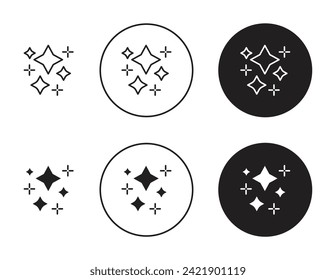 Magic Stars Vector Illustration Set. Dreamy Sparkly Christmas Sign in Suitable for Apps and Websites UI Design Style.