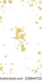 Magic stars vector overlay.  Gold stars scattered around randomly, falling down, floating.  Chaotic dreamy childish overlay template. on white background.