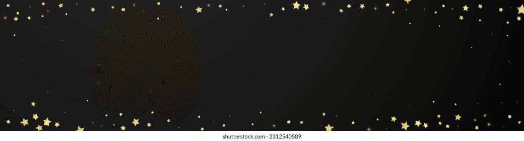 Magic stars vector overlay.  Gold stars scattered around randomly, falling down, floating.  Chaotic dreamy childish overlay template. on black background.