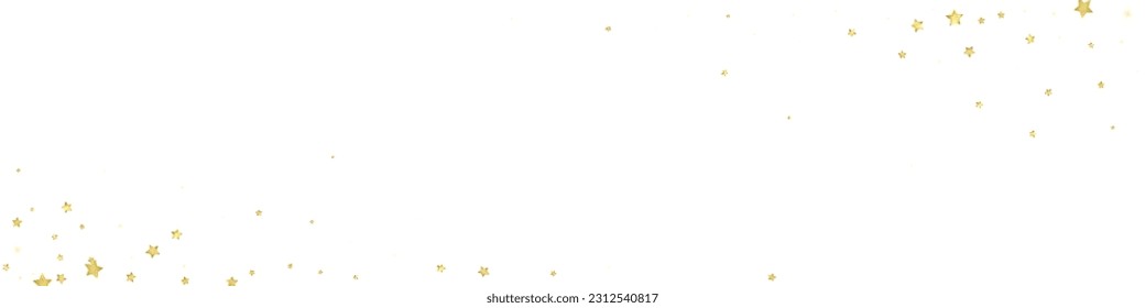 Magic stars vector overlay.  Gold stars scattered around randomly, falling down, floating.  Chaotic dreamy childish overlay template. on white background.