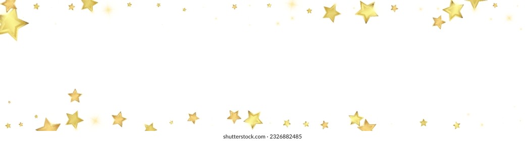 Magic stars vector overlay.  Gold stars scattered around randomly, falling down, floating.  Chaotic dreamy childish overlay template. Vector magic overlay  on white background.