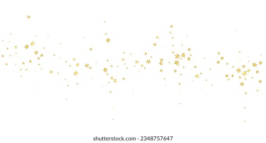 Magic stars vector overlay.  Gold stars scattered around randomly, falling down, floating.  Chaotic dreamy childish overlay template. Miraculous starry night vector  on white background.
