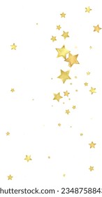 Magic stars vector overlay.  Gold stars scattered around randomly, falling down, floating.  Chaotic dreamy childish overlay template. on white background.