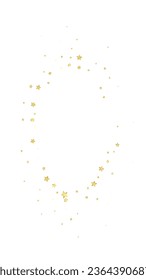 Magic stars vector overlay.  Gold stars scattered around randomly, falling down, floating.  Chaotic dreamy childish overlay template. Miraculous starry night vector  on white background.