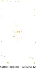 Magic stars vector overlay.  Gold stars scattered around randomly, falling down, floating.  Chaotic dreamy childish overlay template. Enchanting vector with magic stars on white background.