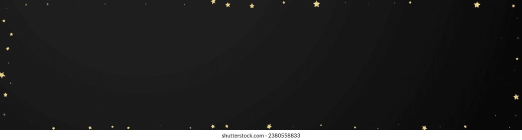 Magic stars vector overlay.  Gold stars scattered around randomly, falling down, floating.  Chaotic dreamy childish overlay template. Vector fairytale  on black background.