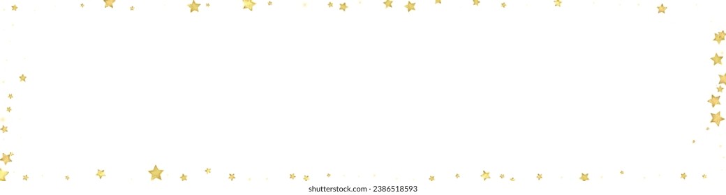 Magic stars vector overlay.  Gold stars scattered around randomly, falling down, floating.  Chaotic dreamy childish overlay template. Miraculous starry night vector  on white background.