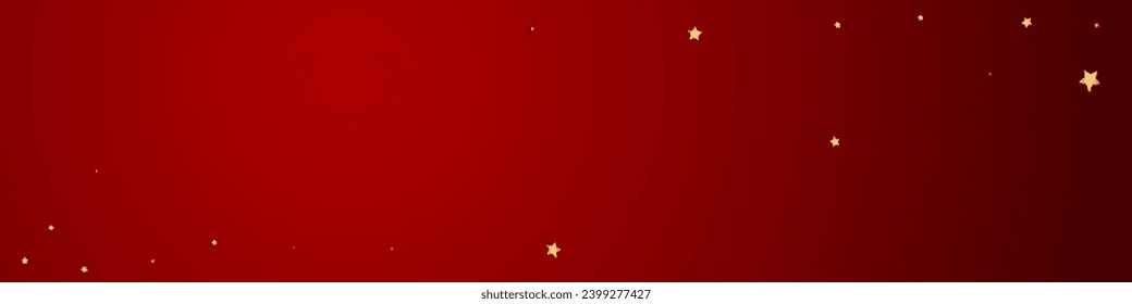 Magic stars vector overlay.  Gold stars scattered around randomly, falling down, floating.  Chaotic dreamy childish overlay template. Enchanting vector with magic stars on red background.