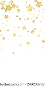 Magic stars vector overlay.  Gold stars scattered around randomly, falling down, floating.  Chaotic dreamy childish overlay template. on white background.
