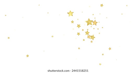 Magic stars vector overlay.  Gold stars scattered around randomly, falling down, floating.  Chaotic dreamy childish overlay template. Miraculous starry night vector  on white background.
