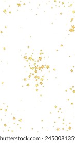 Magic stars vector overlay.  Gold stars scattered around randomly, falling down, floating.  Chaotic dreamy childish overlay template. Vector magic overlay  on white background.
