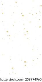 Magic stars vector overlay.  Gold stars scattered around randomly, falling down, floating.  Chaotic dreamy childish overlay template. on white background.