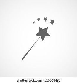 Magic Stick Christmas New Year Flat Icon On White Background