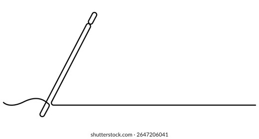  Magic stick desenho contínuo de uma linha. Varinha de arte de linha, Varinha mágica ilustração desenhada linear ícone contínuo. Magic staff preto um ícone vetor de linha, desenho de linha contínua de varinha mágica com.