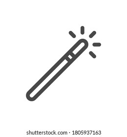 magic stick flat outline halloween icon