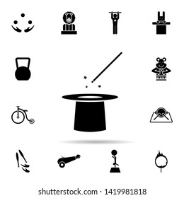 magic stick and hat icon. Universal set of circus for website design and development, app development